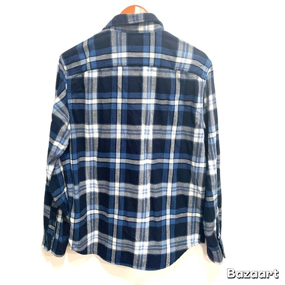 American Eagle Outfitters Men Blue Plaid Fannnel Shirt Sz. M - Picture 4 of 10